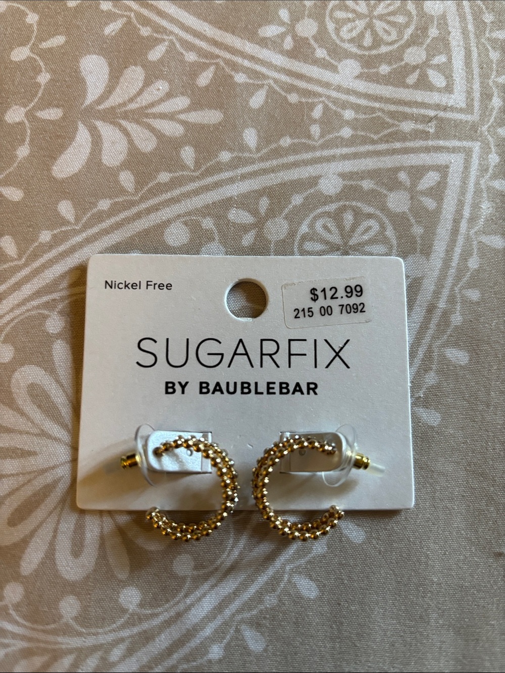 Gold Textured Hoop Earrings